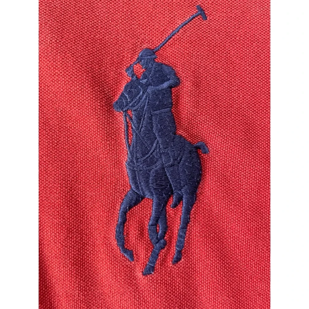 Polo Ralph Lauren Men Extra Large Polo Shirt Red Big Pony USA Flag Patch‎